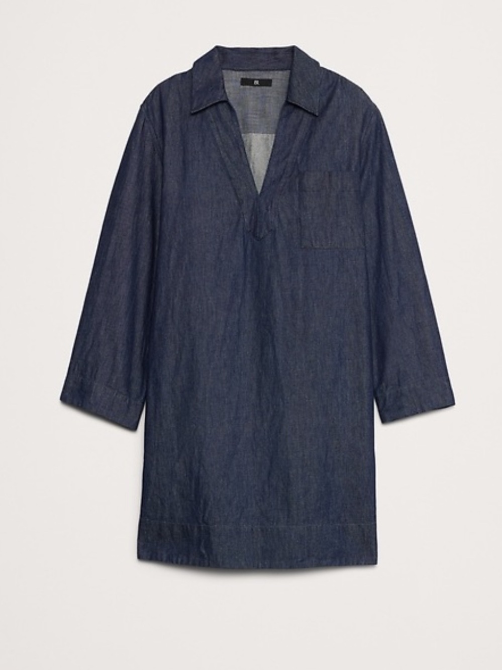 Banana Republic Italian Denim Kaftan Collared Mini Dress. Size M. Retail $150